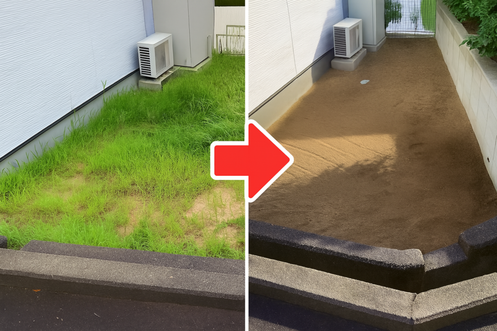 草むしりビフォーアフター